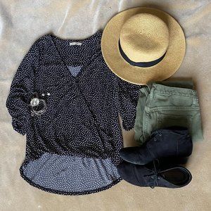 Julia Surplice Knit Top Beacon Polka Dot XS